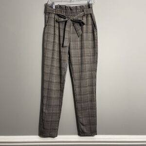 Sheila Rose Plaid Pull-On Pants Women’s XL Ruffled Waist, Preppy Casual